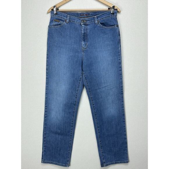 Eddie Bauer Women’s Jeans Sz 14R Stretch Natural Fit Straight Leg Preppy Classic - Picture 1 of 16